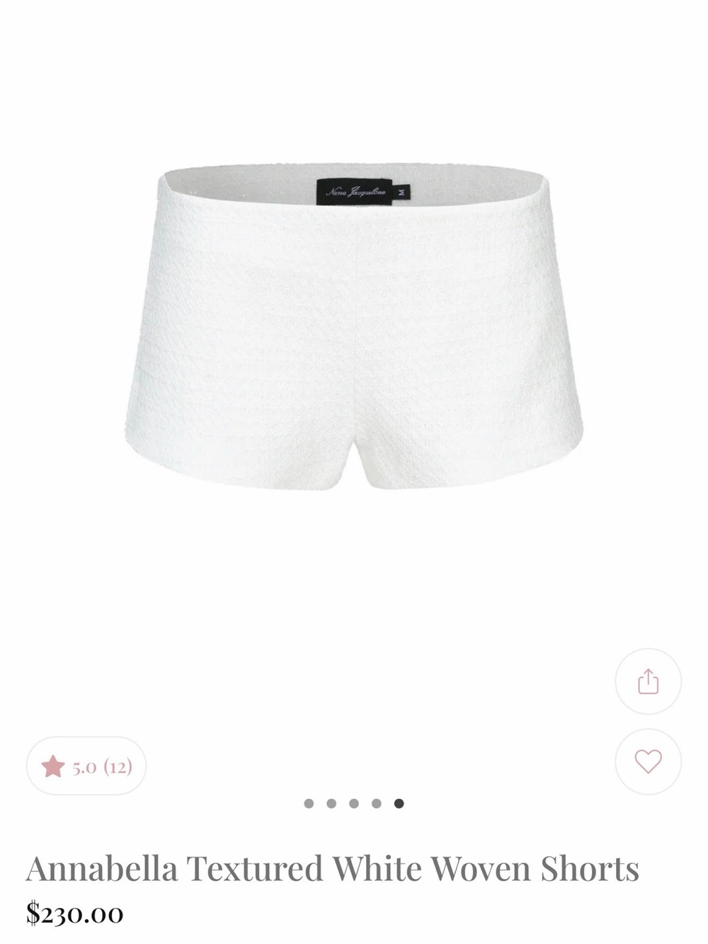 Annabella White High-Waist Textured Short Shorts